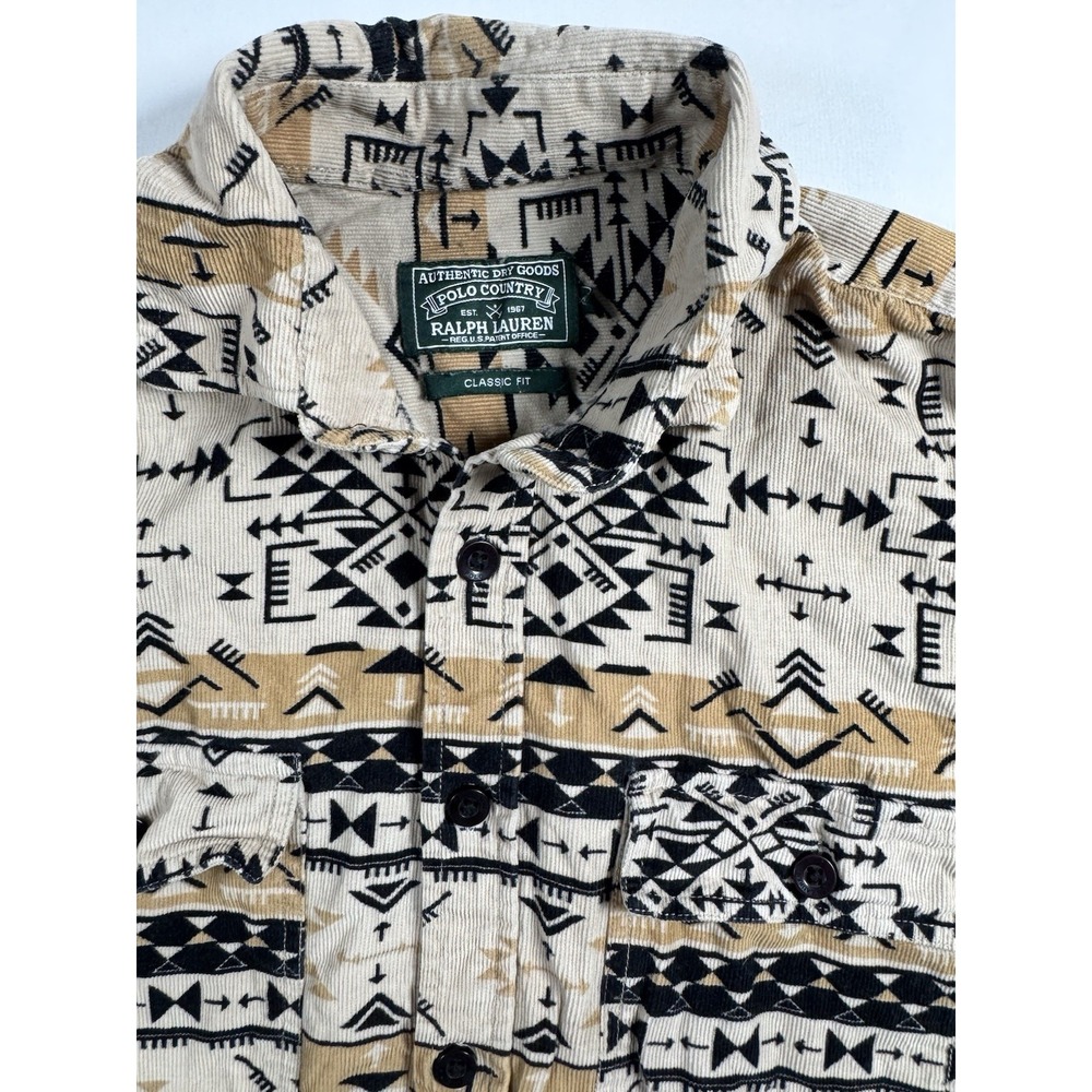 Polo Ralph Lauren Polo Country Corduroy Shirt XL Southwestern Aztec Western